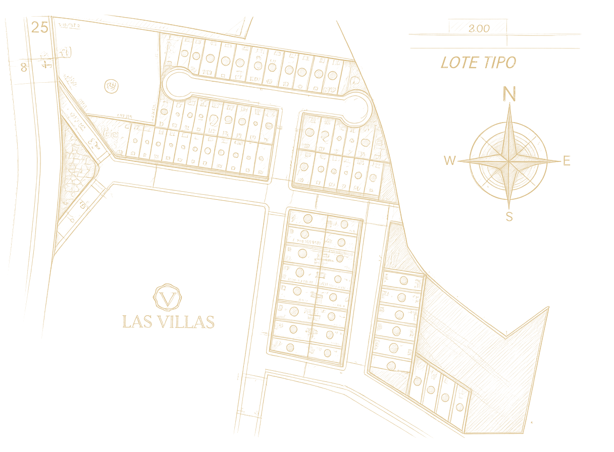 Plano de lotes de Las Villas Residencial
